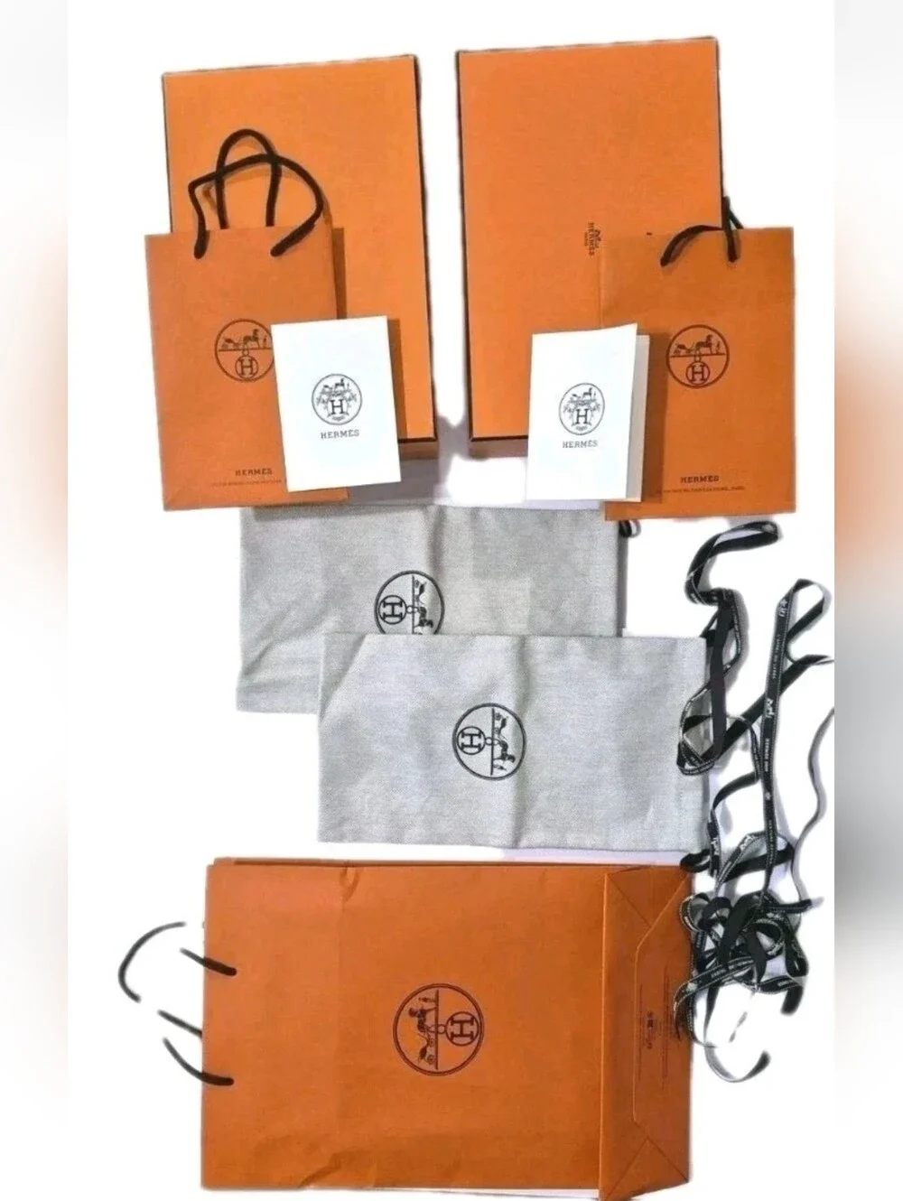 Authentic Hermes Empty Shoe Boxes + Dust Bags + Shopping Bags +...